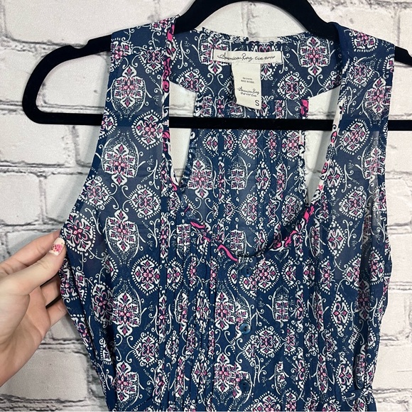 *🌼3/$30🌼American Rag Sleeveless Printed Sheer Blouse Size Small - Picture 5 of 14